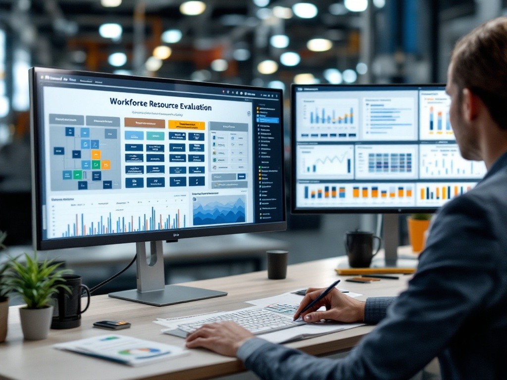 Manufacturing workforce analysis displaying systematic capacity evaluation with shift pattern mapping and resource allocation charts. Framework shows structured assessment of production requirements, operational coverage needs, and efficiency metrics through established verification protocols. Manufacturing workforce analysis displaying systematic capacity evaluation with shift pattern mapping and resource allocation charts. Framework shows structured assessment of production requirements, operational coverage needs, and efficiency metrics through established verification protocols.
